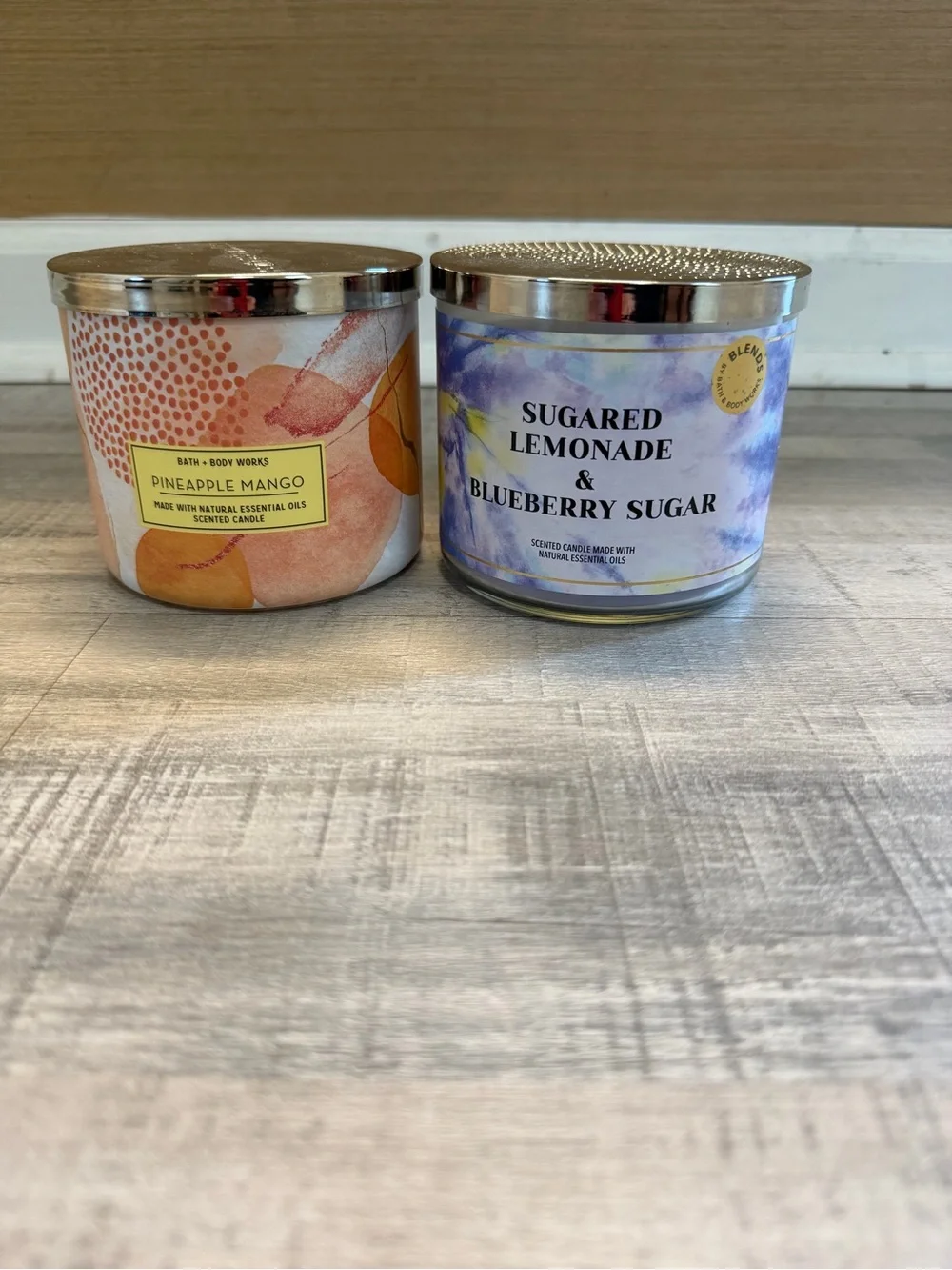 Bath & Body Works 3-Wick Candles Pineapple Mango & Sugared Lemonade Blueberry - Picture 2 of 7